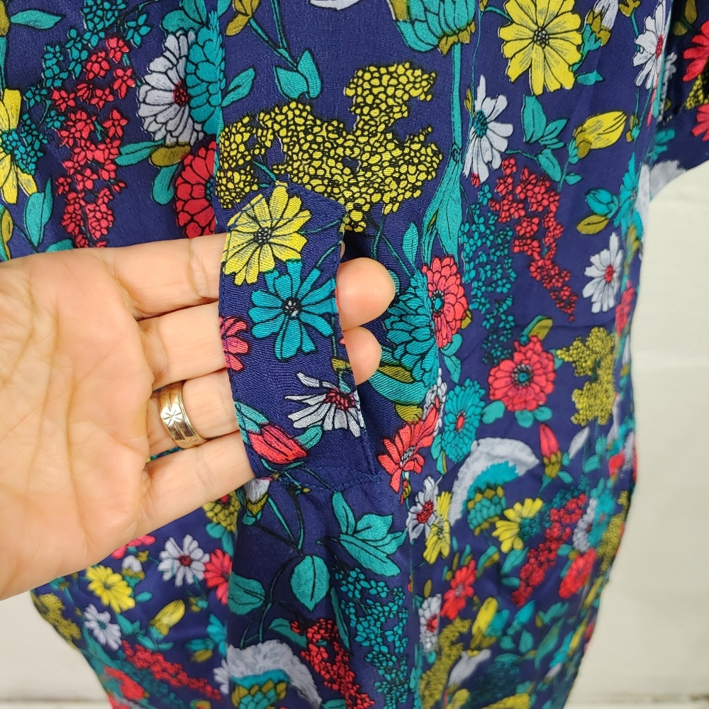 FRENCH CONNECTION FLORAL SILK PULLOVER DRESS (655) - Picture 7 of 15
